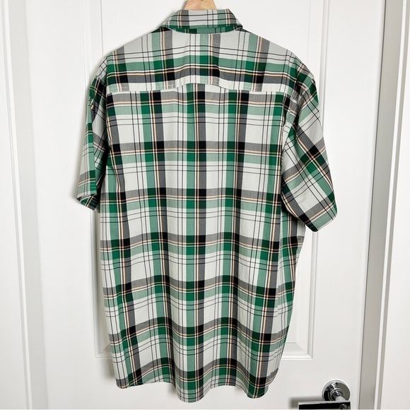 NWT Wrangler Short Sleeve Plaid Outdoor Utility Shirt-Green Black-XL - Picture 10 of 16